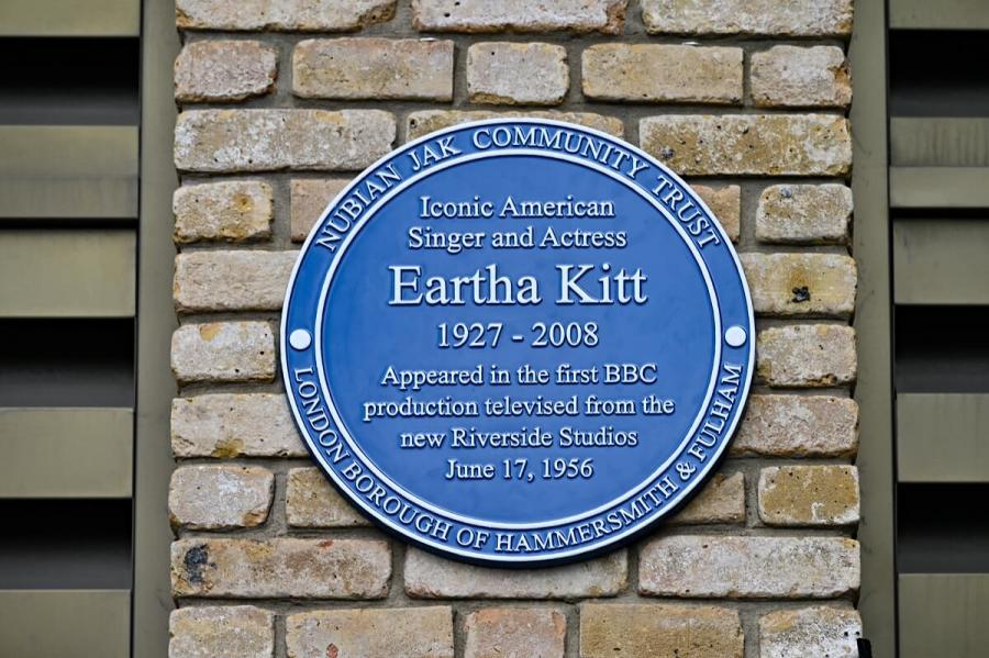 Eartha Kitt blue plaque at Riverside Studios