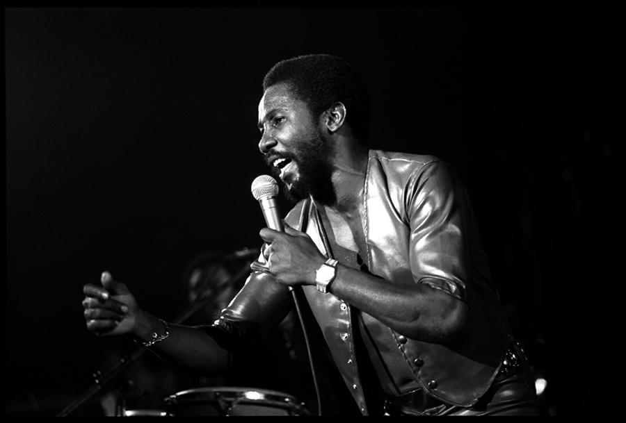 Reggae artist Toots Hibbert performing at Hammersmith Palais London 1983.