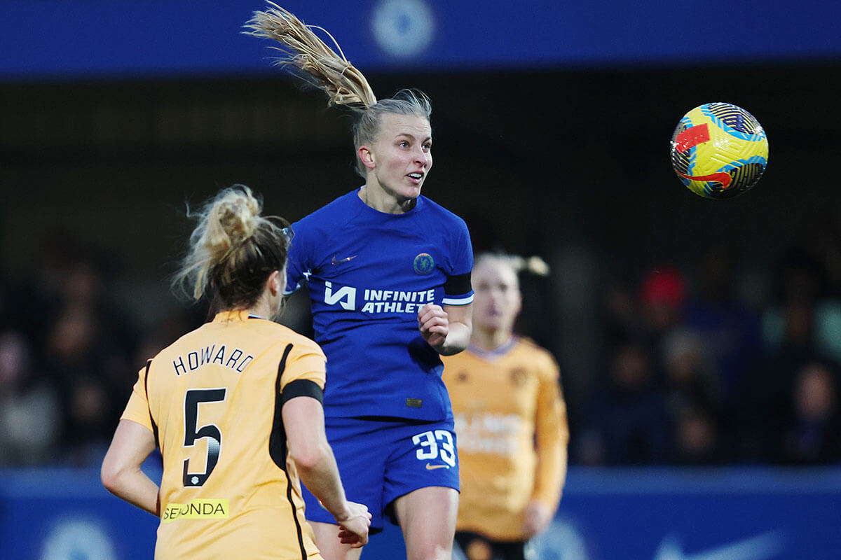 Aggie Beever-Jones scores Chelsea's fifth goal against Leicester City