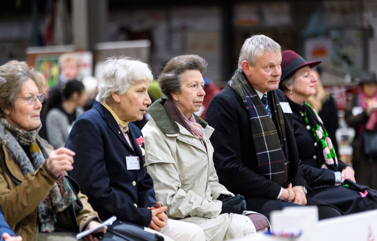Sister Mary Joy (second from the left), HRH The Princess Royal (middle) and Martin Clunes (second from the right)
