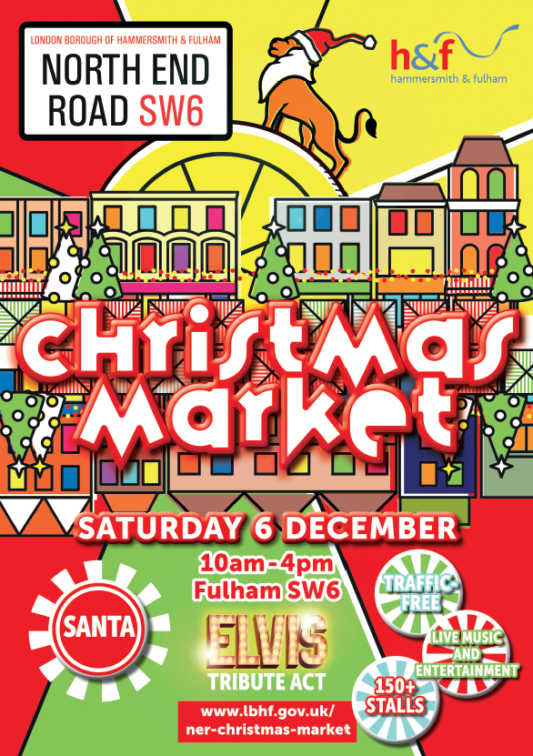 North End Road Christmas market poster