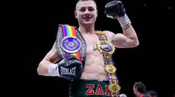  Zak Chelli celebrates after victory in the British and Commonwealth super-middleweight title fight against Jack Cullen