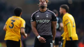 Fulham's Adama Traore reacts after a missed chance at Molineux