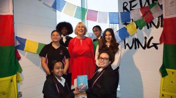 Jessica Hepburn (centre) at the launch of her book 'Save Me From The Waves' at the Lyric theatre in Hammersmith
