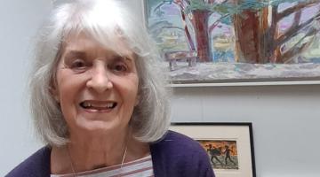 Painter and printmaker Isobel Johnstone at home in her Hammersmith Grove studio