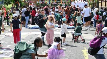 Cobbold Road in Shepherds Bush turned street party