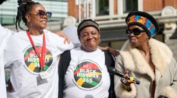 Women at H&F's Celebrate Black 365 market in 2023