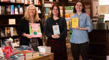 From left: Kathlyn Crocker, Aude Bolechala and Mia Hall from Nomad Books in Fulham Road
