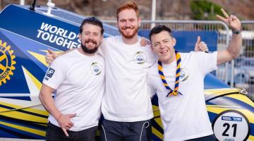 F-l-t-r: Rowers Josh Pearson, Scott Brown and Dafydd Helps-Fursse