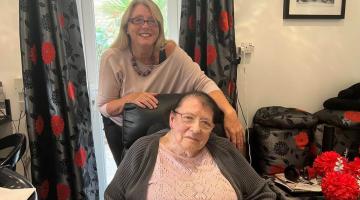Fulham resident and free home care recipient, Sonia Funcheon (seated), with her daughter Deborah