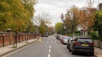 Cars parked in Peterborough Road, SW6