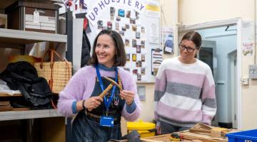 Upholstery class at the Macbeth Centre in Hammersmith