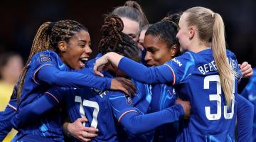 Catarina Macario of Chelsea celebrates scoring her team's second goal