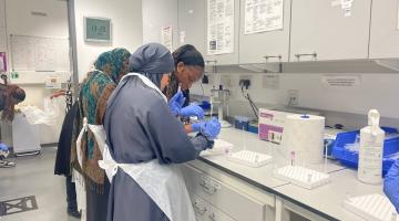 The event offered a glimpse into hospital routines including laboratory work