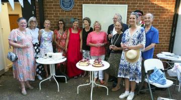 Friends of Bishops Park 25th anniversary celebration with past and present committee members