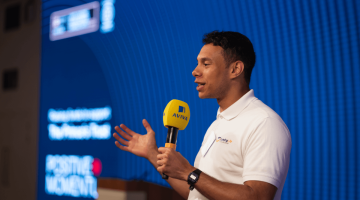 Tyler presents as a King's Trust ambassador at Aviva