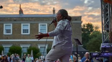 Noel McCalla performing at Jazz on the Lawn in 2024