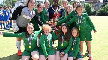 Winners All Saints with the Mayor of H&F, Cllr Sharon Holder (back row, centre)