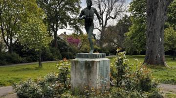 The Greek Runner statue in St Peter’s Square Gardens, Hammersmith