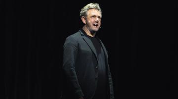 Michael Sheen on stage at A Very Musical Birthday