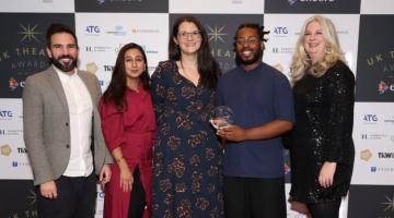 From left: Rob Lehmann, Director of Young Lyric; Kiran Dhillon-Bala, H&F GVEU; Amy Belson, Executive Director and Joint-CEO of Lyric Hammersmith Theatre; Adrian Gardner Young Talent Producer and Gemma Lightfoot, H&F GVEU