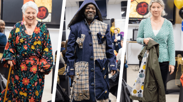 Macbeth Centre clothes making students showing off their designs in a fashion show