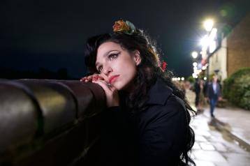 Marisa Abela as Amy Winehouse in 'Back To Black' on Lower Mall in Hammersmith