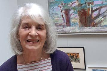 Painter and printmaker Isobel Johnstone at home in her Hammersmith Grove studio
