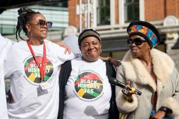 Women at H&F's Celebrate Black 365 market in 2023