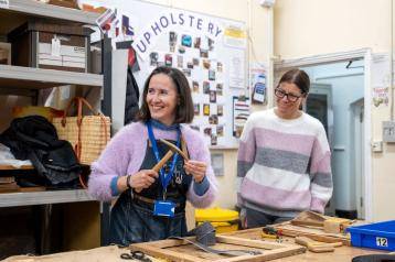 Upholstery class at the Macbeth Centre in Hammersmith