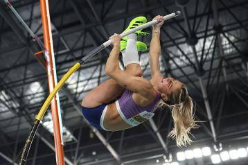 Pole vaulter Molly Caudery at the World Indoor Championships in Nanjing, China