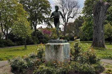 The Greek Runner statue in St Peter’s Square Gardens, Hammersmith