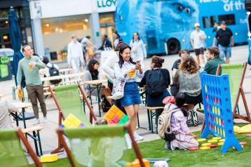 Residents enjoying pop-up pizza on Thursday 7 August