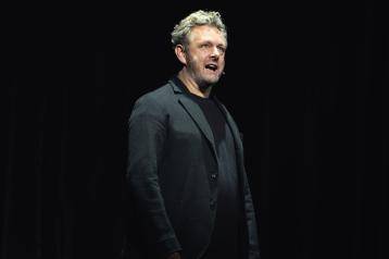 Michael Sheen on stage at A Very Musical Birthday