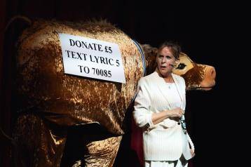 Mel Giedroyc on stage A Very Musical Birthday