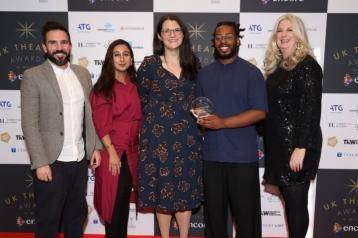 From left: Rob Lehmann, Director of Young Lyric; Kiran Dhillon-Bala, H&F GVEU; Amy Belson, Executive Director and Joint-CEO of Lyric Hammersmith Theatre; Adrian Gardner Young Talent Producer and Gemma Lightfoot, H&F GVEU