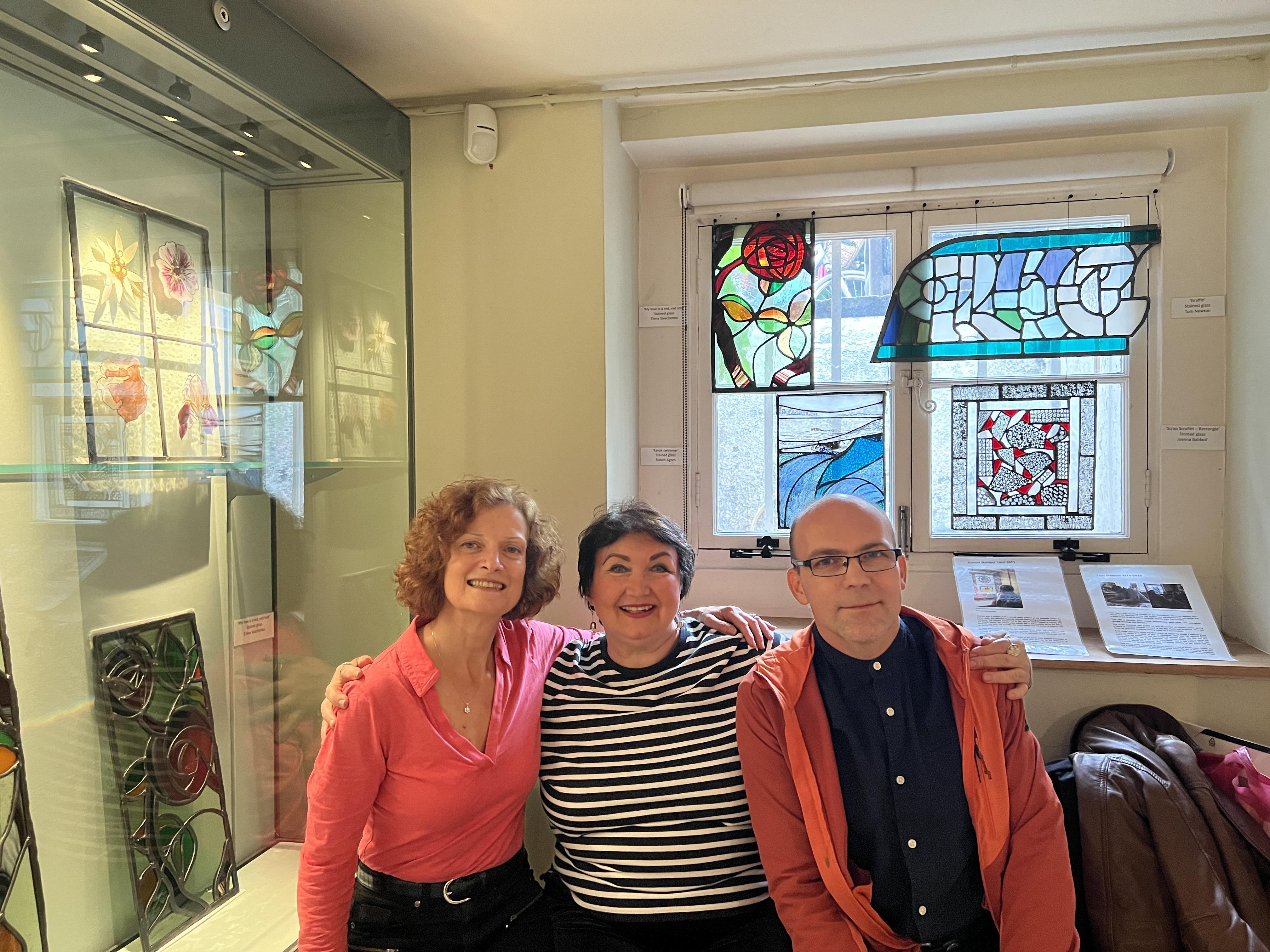 Pictured left to right are Gill Haynes, Elena Sivachenko and Ruben Agocs