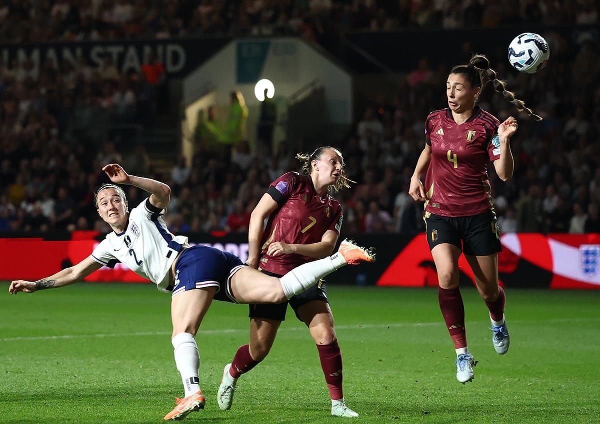 Lucy Bronze scores England's first goal
