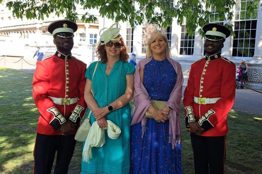 Jack Tizard school headteacher Francesca Smith (second from right) with the school's business manager, Jo Grenfell (second from left)