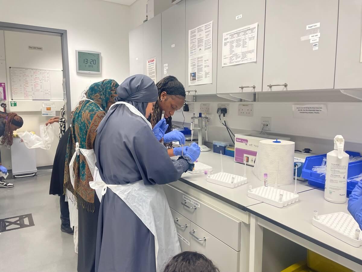 The event offered a glimpse into hospital routines including laboratory work