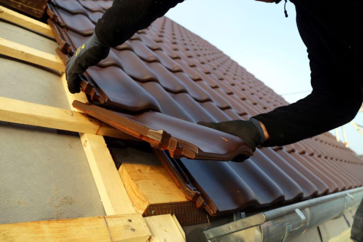 Roof being retiled