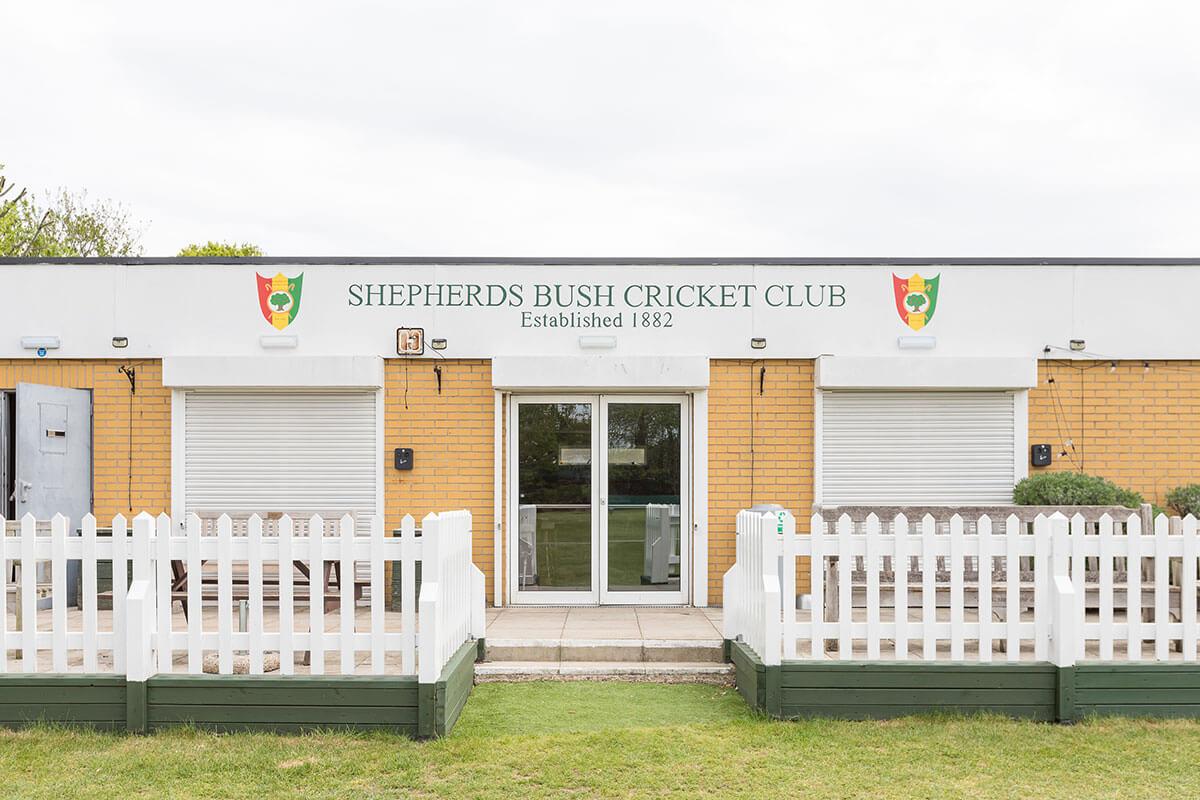 Shepherds Bush CC pavilion in Bromyard Avenue, Acton