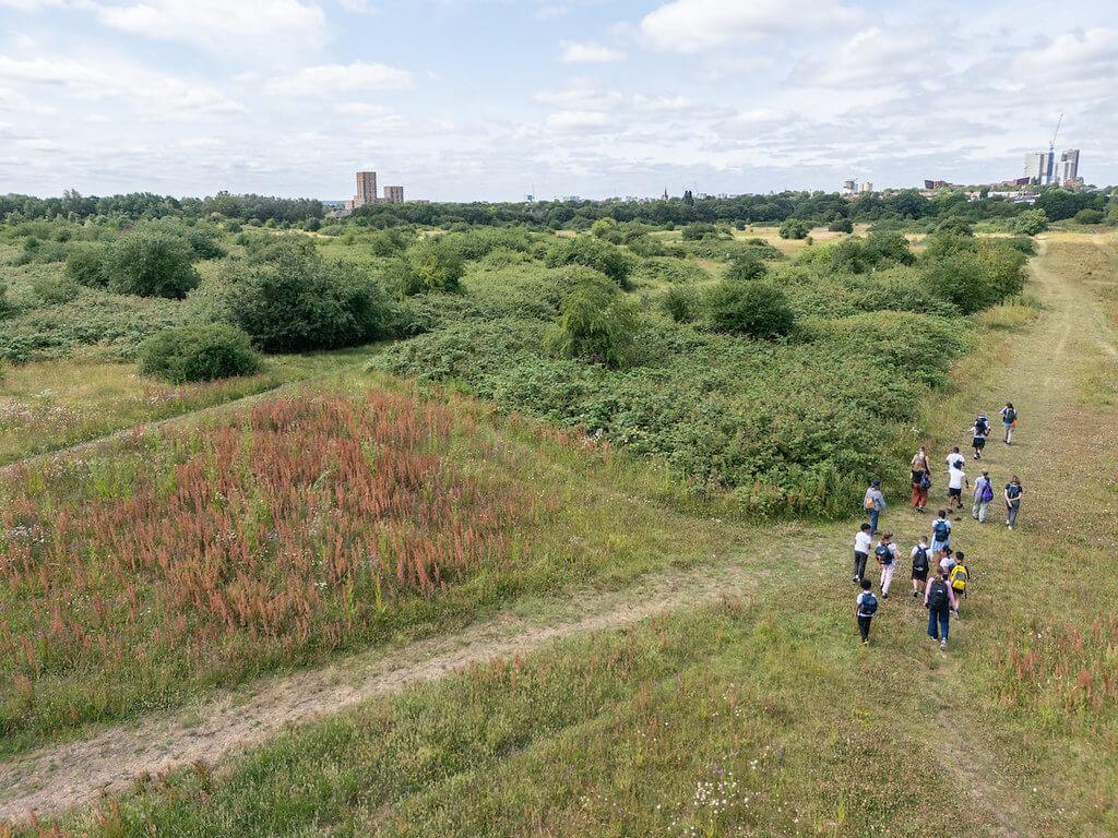 Old Oak primary school students visit Green Flag site, Wormwood Scrubs