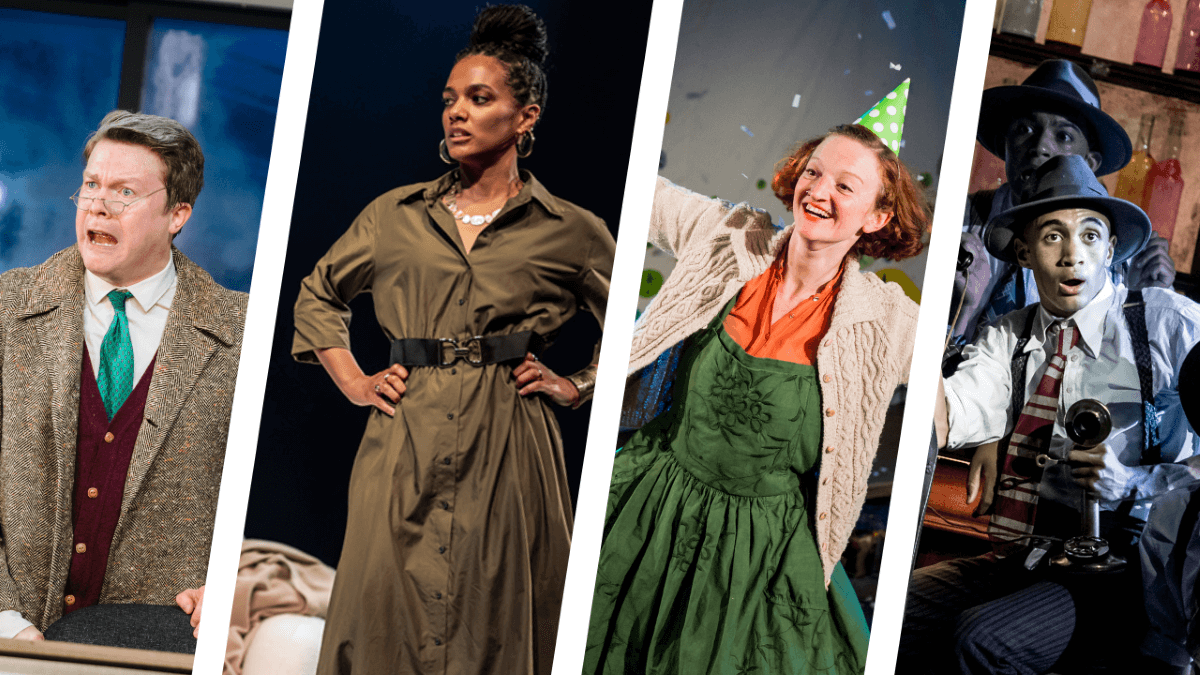 Lyric shows L-R: Accidental Death of an Anarchist (credit: Helen Murray), God of Carnage (credit: The Other Richard), Snow Baby (credit: Lyric Hammersmith), Bugsy Malone (credit: Manuel Harlan)