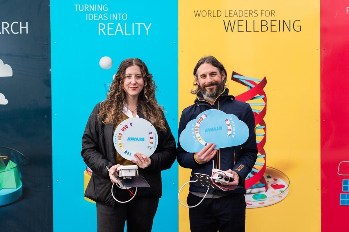 Dr Kayla Schulte, Imperial College London (left) and Andrew Grieve, AWAIR project lead
