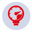 A graphic representation of a meter on a gas boiler