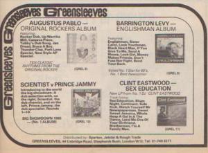 An old newspaper advert for Greensleeves record
