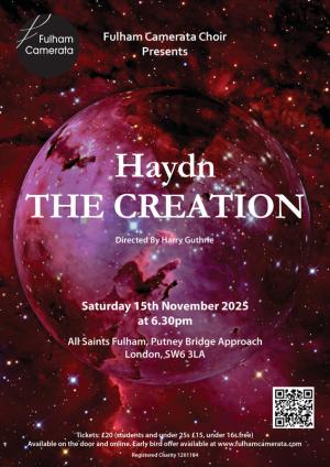 Poster for Fulham Camerata's performance of Haydn's, The Creationj 