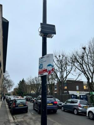 Air quality sensor on a lampost in Earls Court