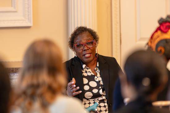 Cllr Sharon Holder at the Black history trail launch event in Fulham Palace